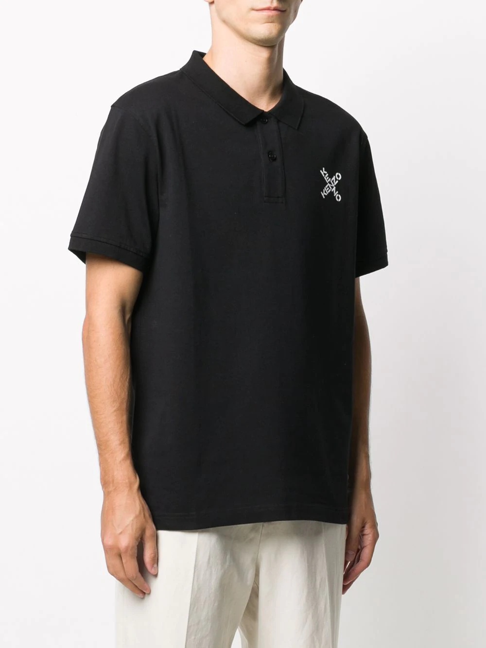 logo-embroidered polo shirt - 3