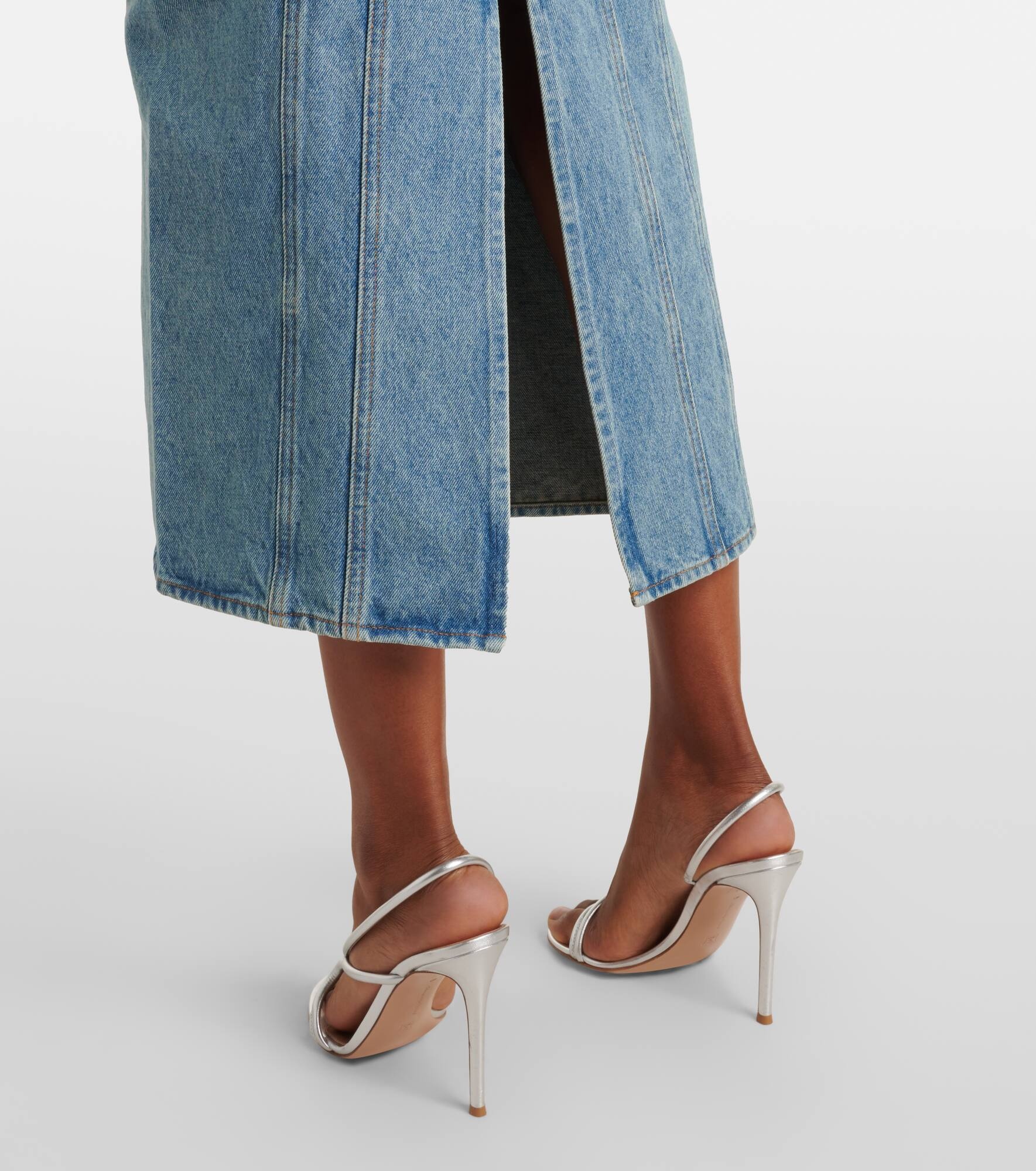 Denim midi skirt - 6