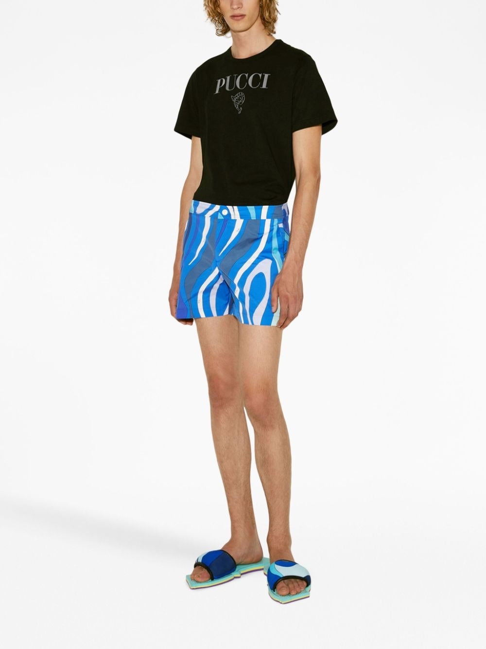 Marmo-print swim shorts - 2