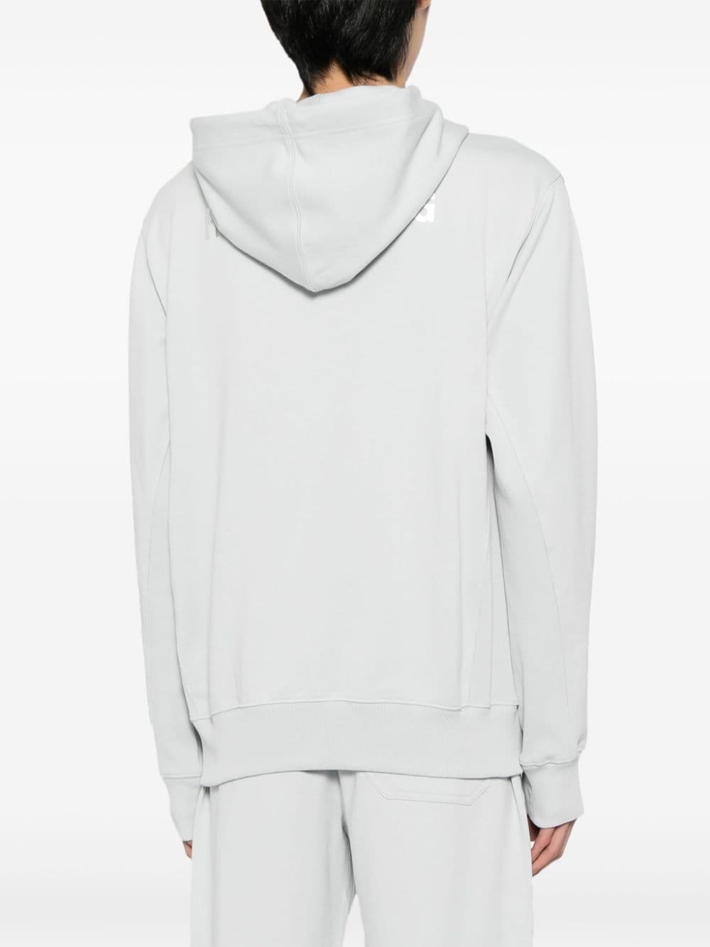 logo-print cotton hoodie - 4