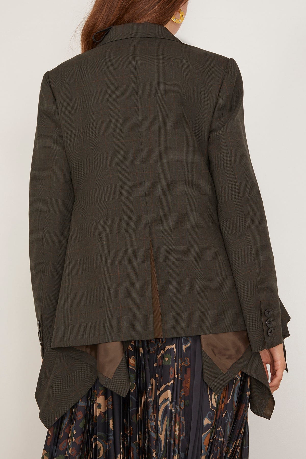 Glen Check Jacket in Khaki - 4