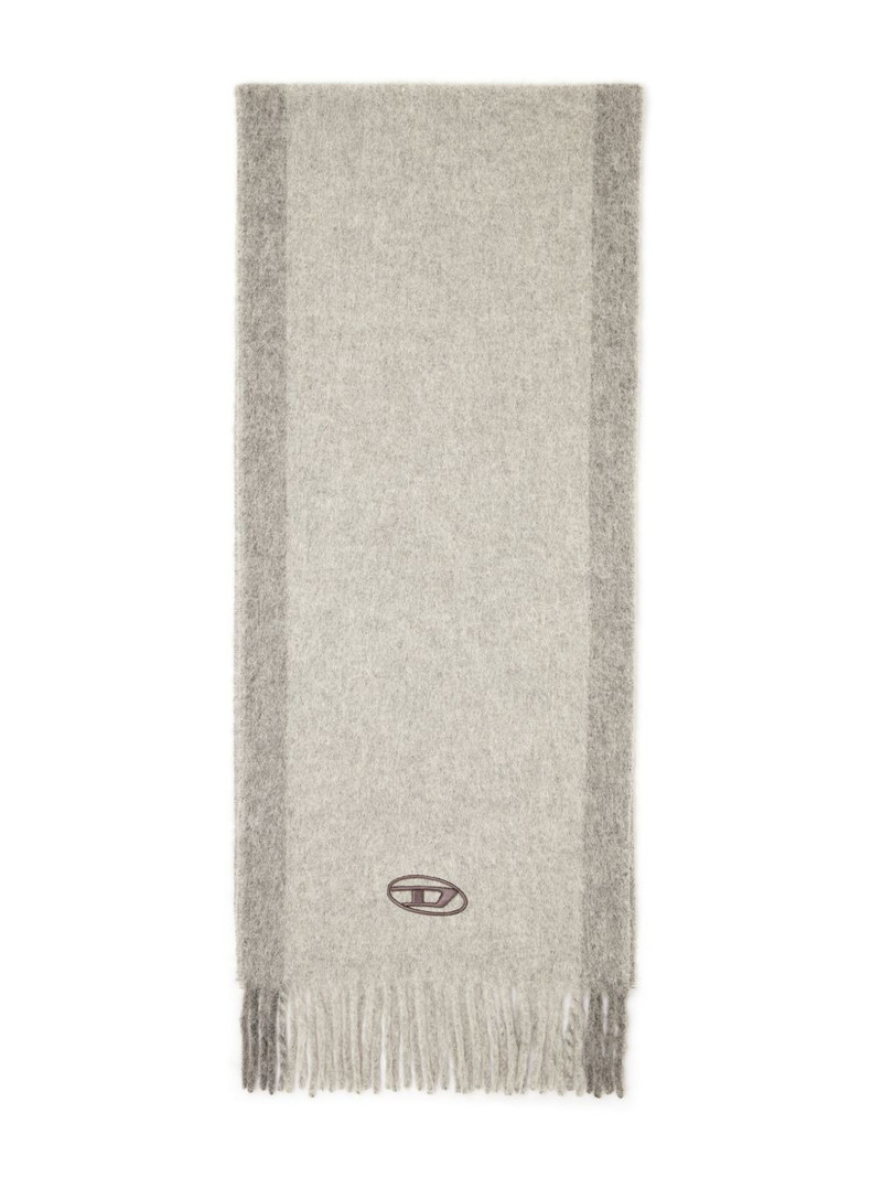Diesel logo-embroidery fringed-edge scarf outlook