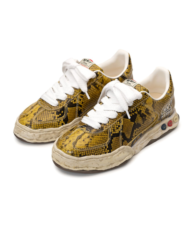 "HERBIE" OG Sole Python Printed Leather Low-top Sneaker 34
