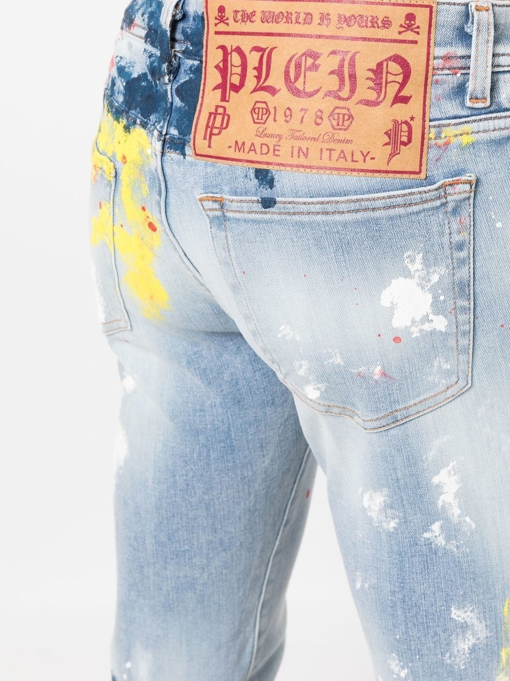 paint-splatter print jeans - 5