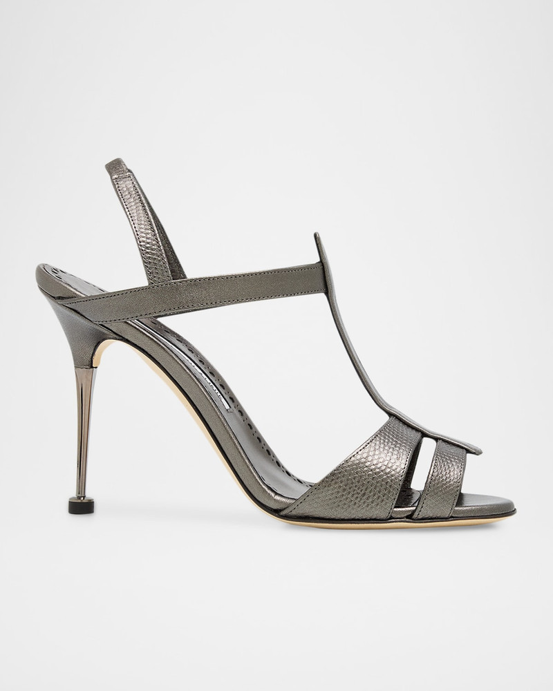 70mm Retaux Metallic Leather Sandals 1