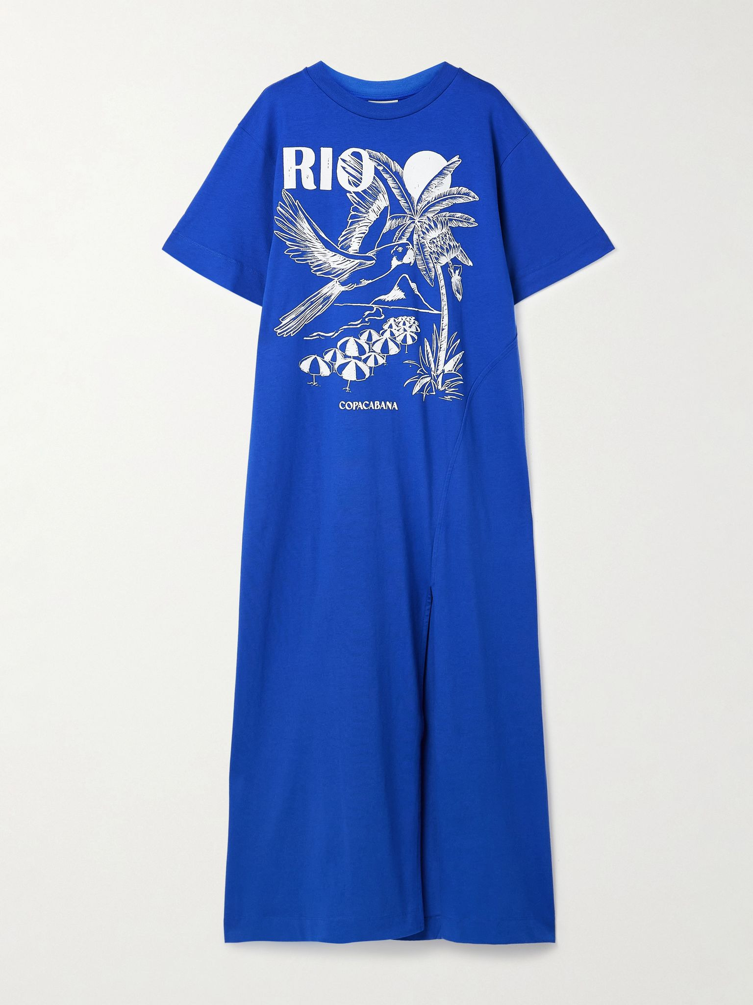 Rio oversized printed cotton-jersey maxi dress Blue - 1