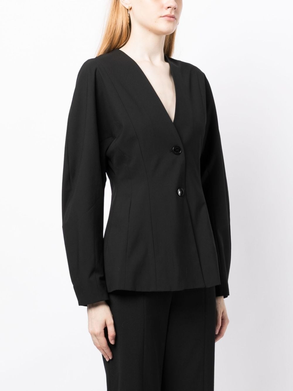 V-neck single-breasted blazer - 3