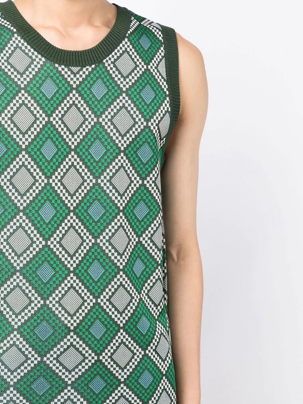 geometric-pattern knitted tank top - 5