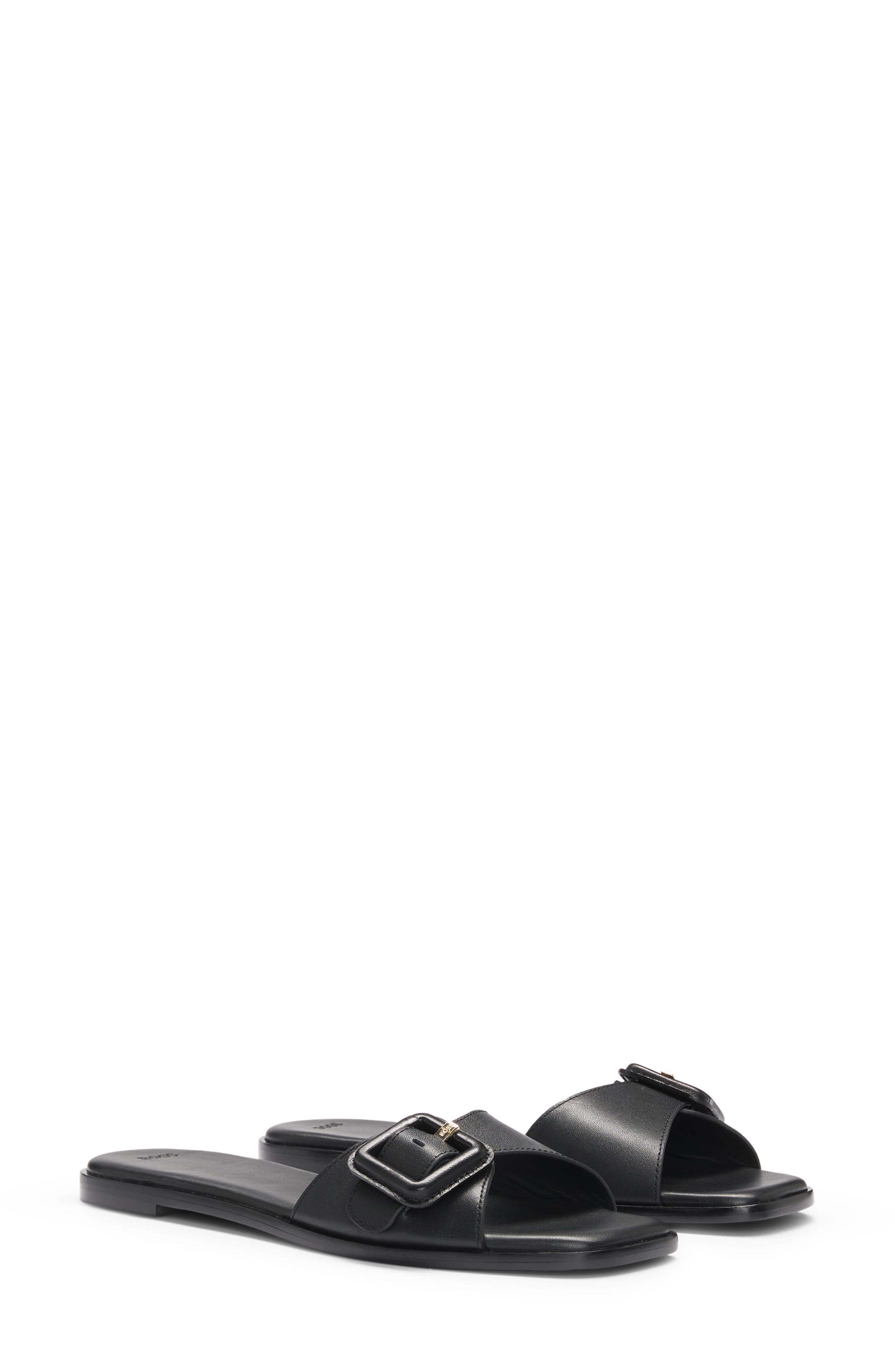 BOSS Charlize Slide Sandal in Black at Nordstrom - 5