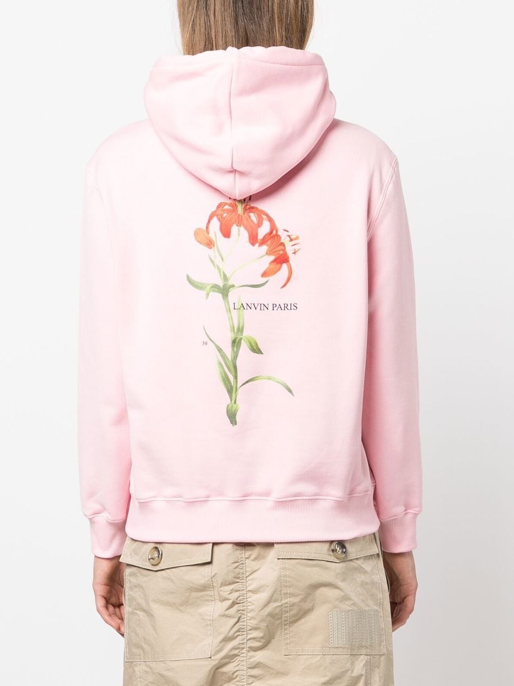 rabbit-embroidered drawstring hoodie - 4