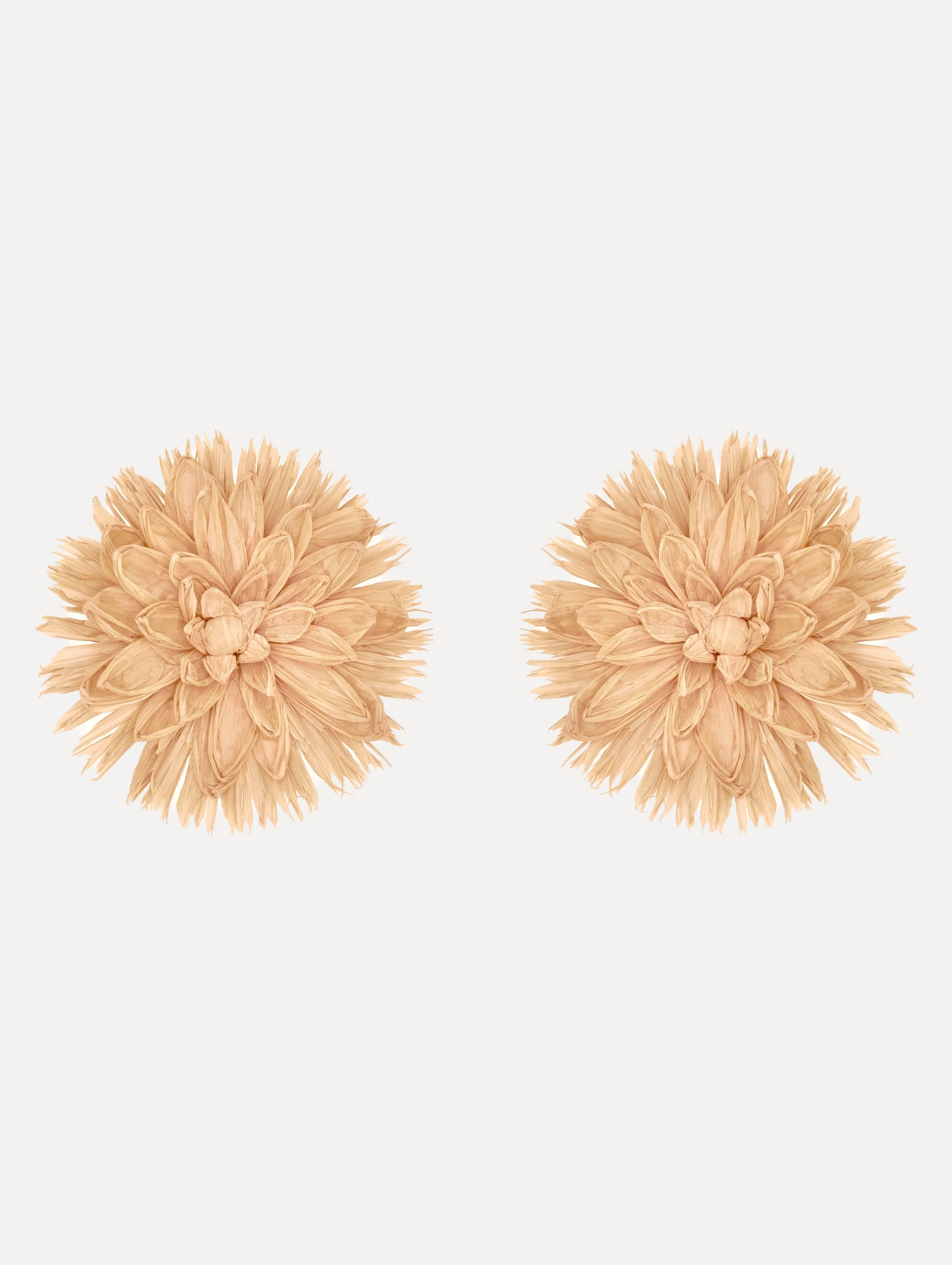 RAFFIA FLOWER CLIP-ON EARRINGS - 1