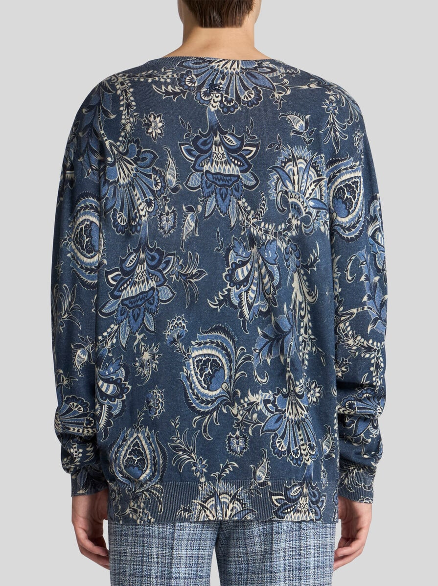 SILK AND CASHMERE SWEATER WITH MAXI FLOWERS - 5
