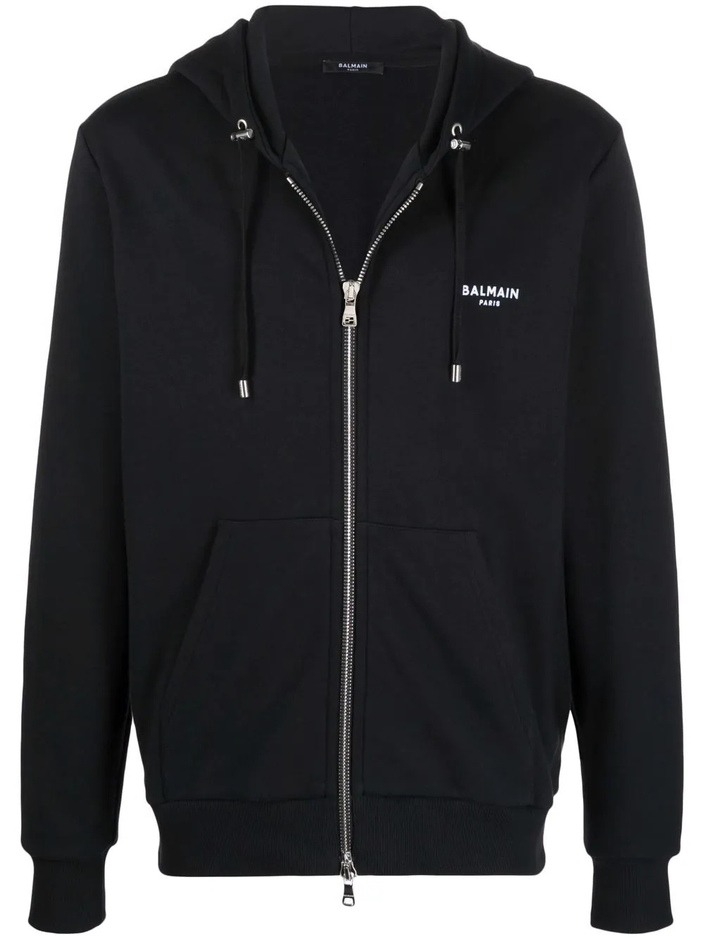 embroidered logo organic cotton hoodie - 1