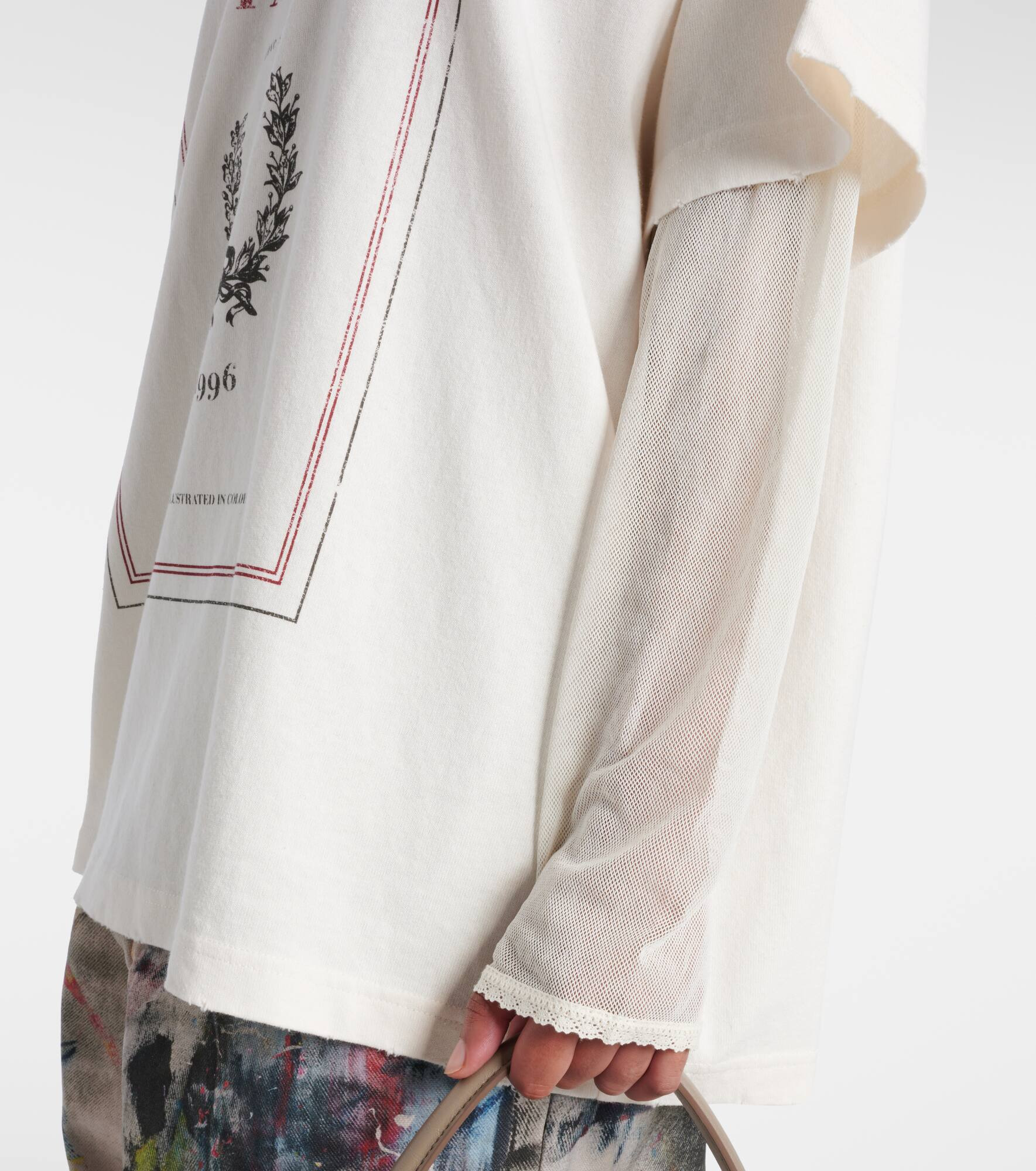 Layered printed cotton jersey T-shirt - 5