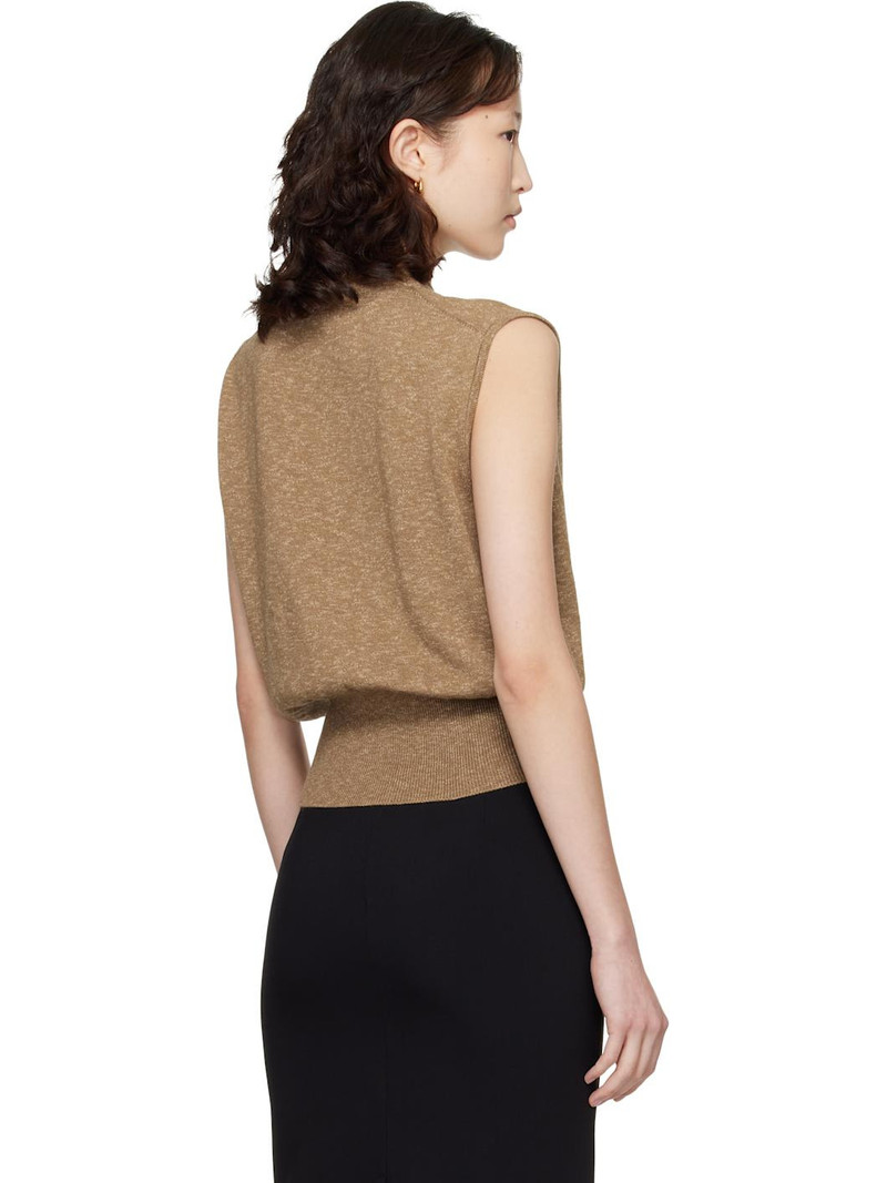Khaki Flecked Cotton Waistcoat 3