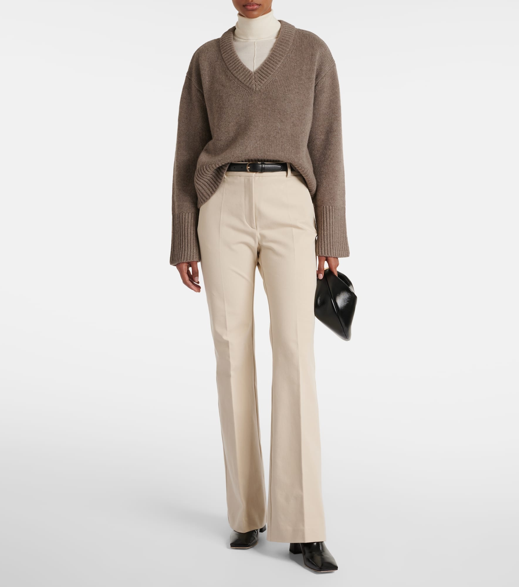 Tafira mid-rise gabardine flared pants - 2