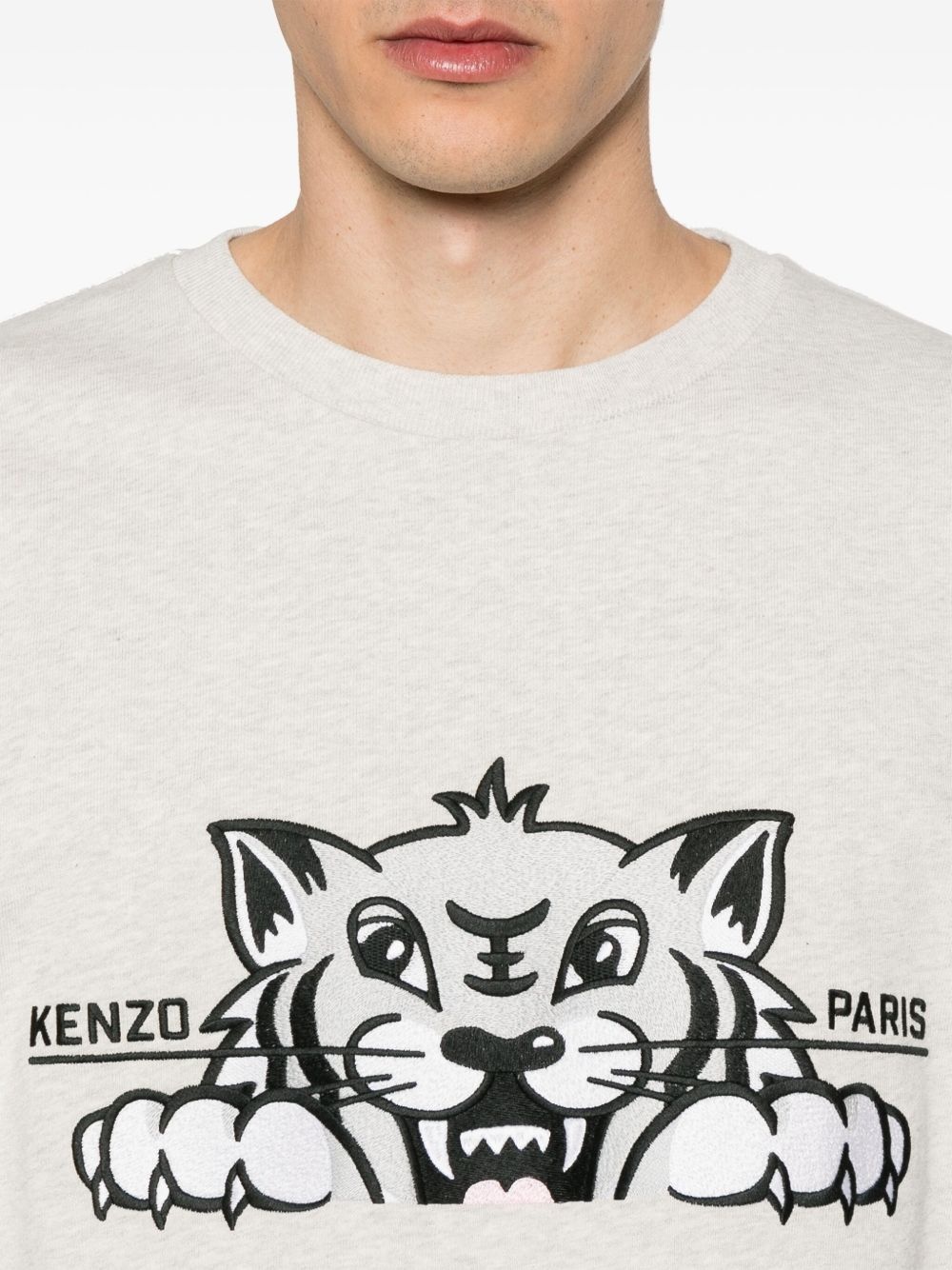 Happy Tiger-embroidered T-shirt - 4