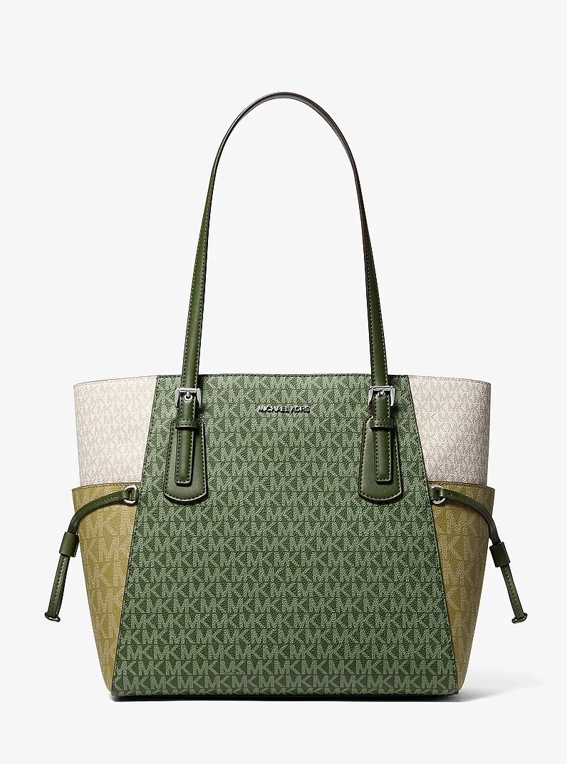 Voyager Large Color-Block Signature Logo Tote Bag - 1