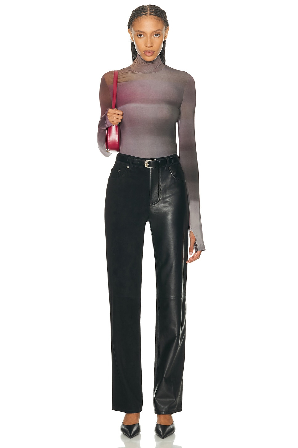 Long Sleeve Turtleneck Ombre Top - 4