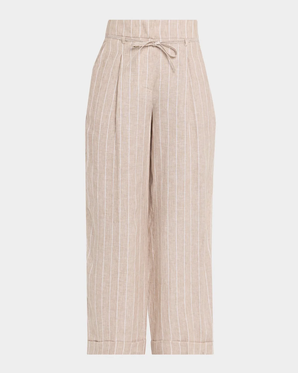 Striped Straight-Leg Ankle Pants - 1