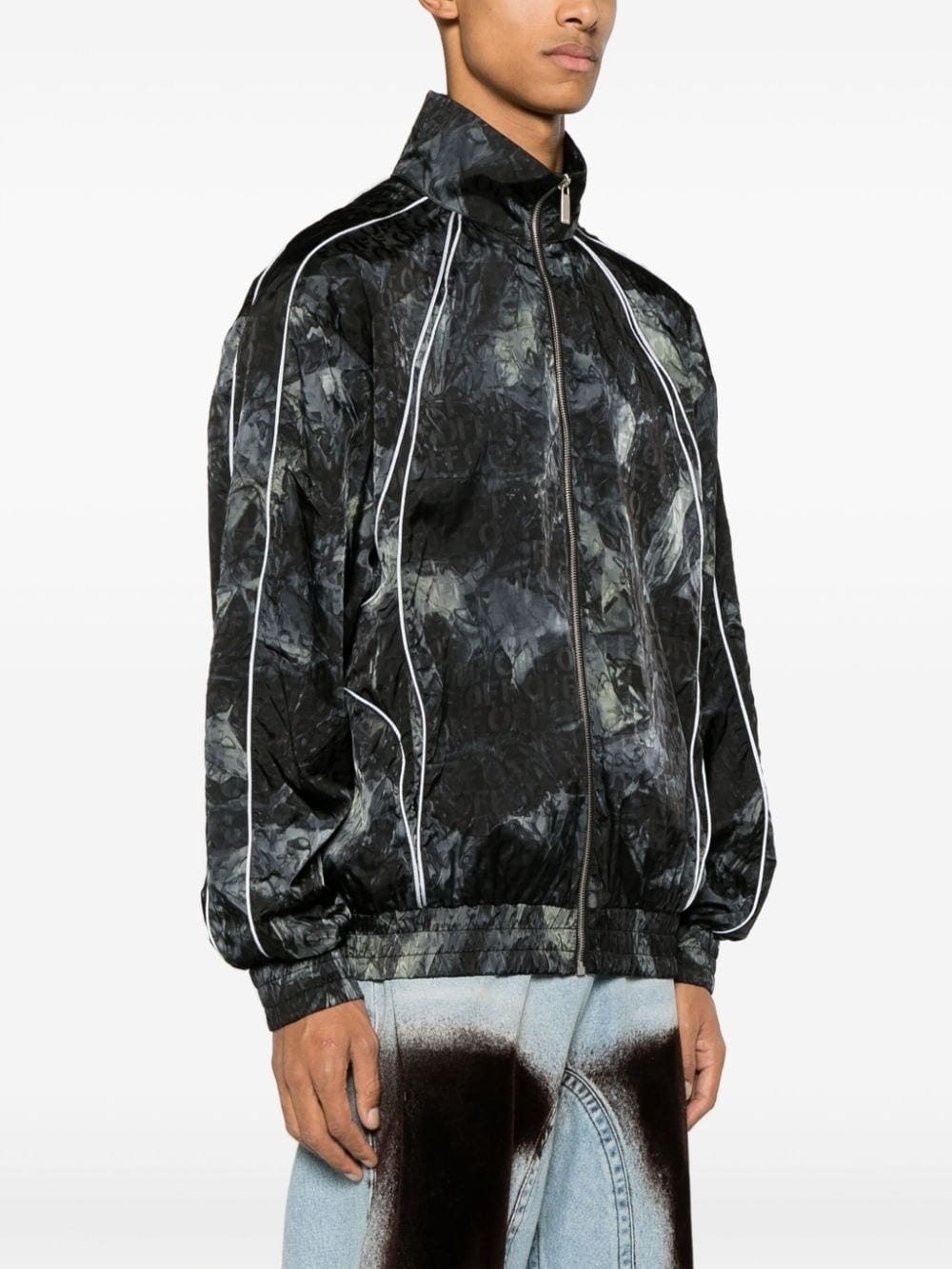 Biker crinkled windbreaker jacket - 3