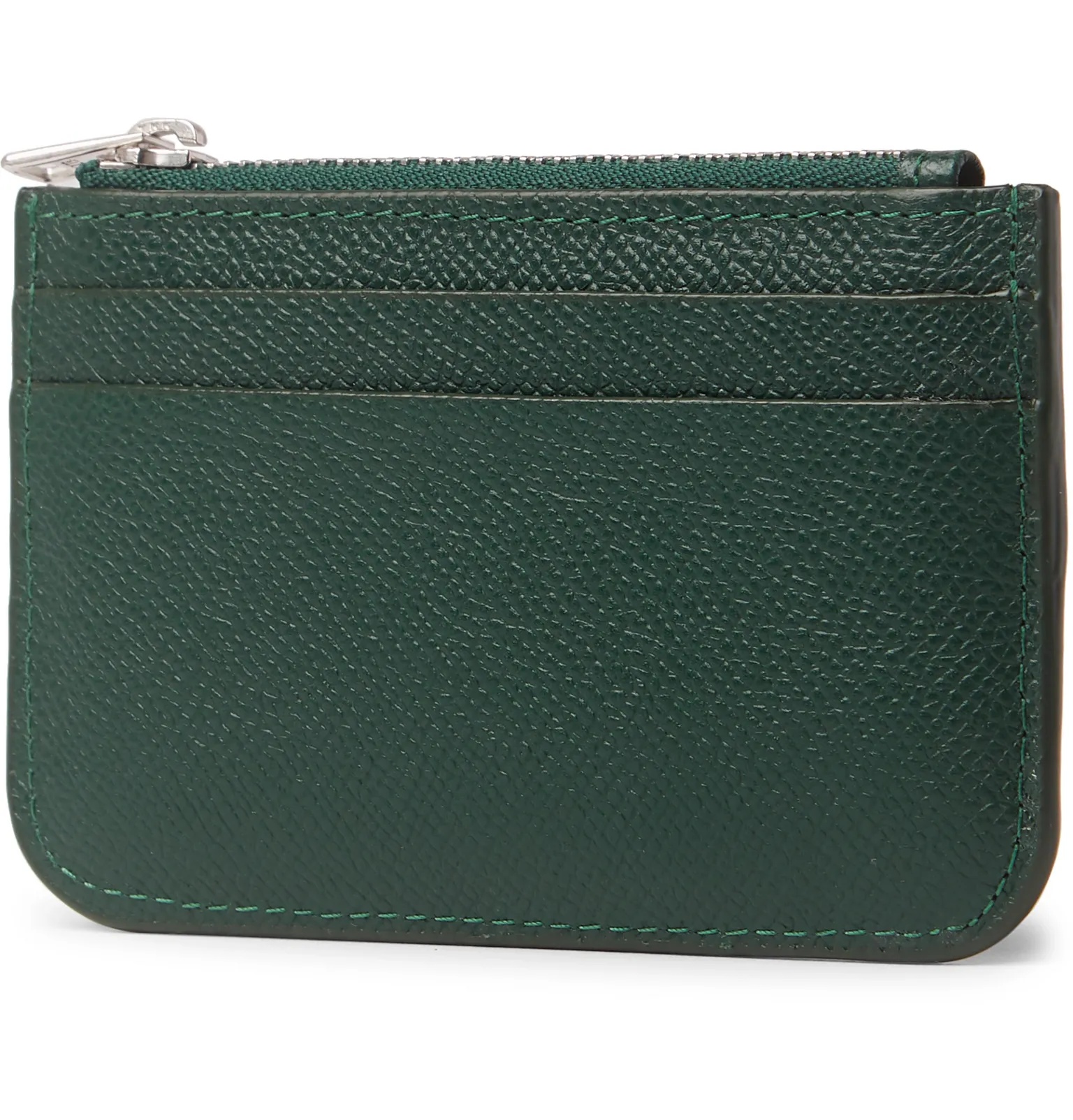 Logo-Detailed Full-Grain Leather Zipped Cardholder - 3