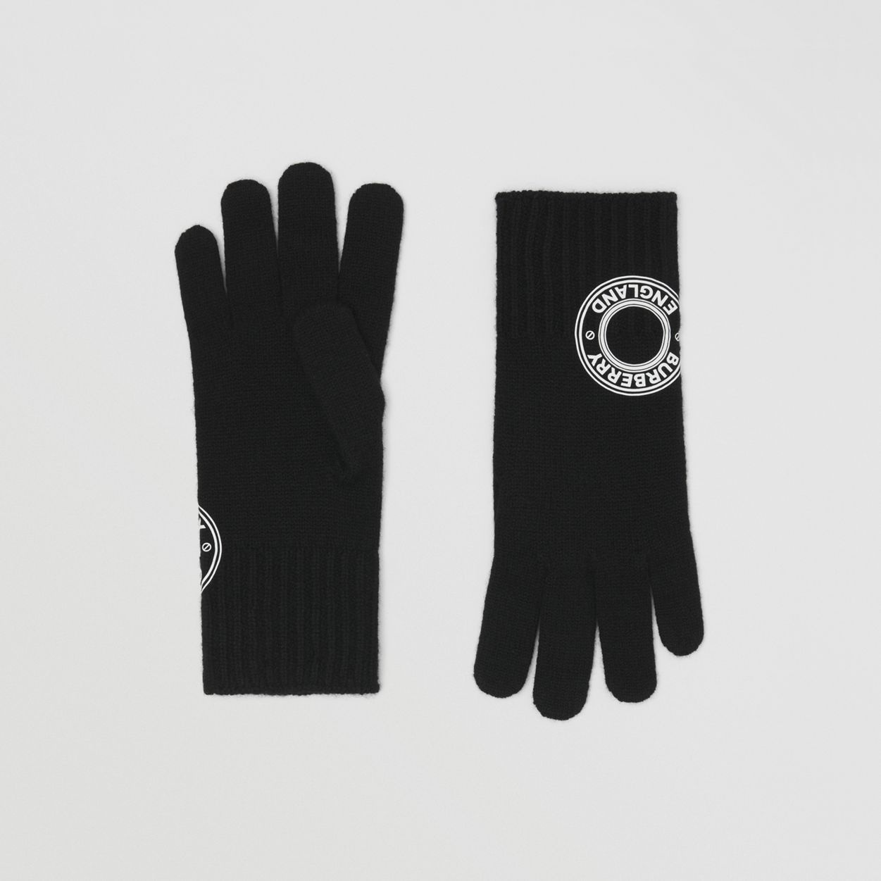 Logo Graphic Cashmere Blend Gloves - 1