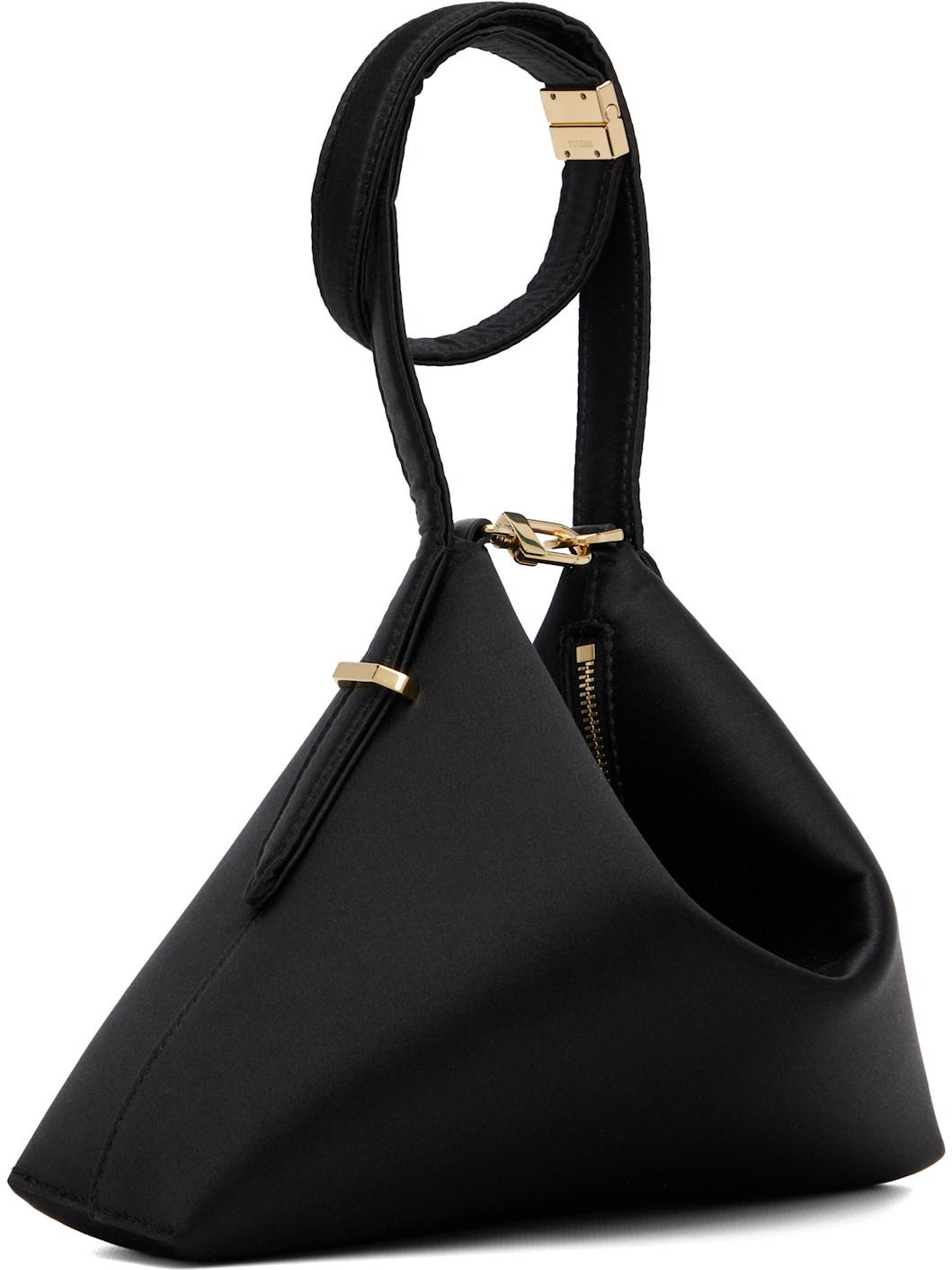 Black Bevel Satin Wristlet Clutch - 2