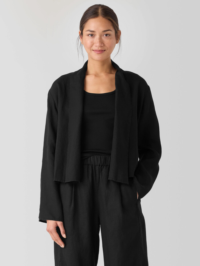 EILEEN FISHER Organic Handkerchief Linen High Collar Jacket outlook