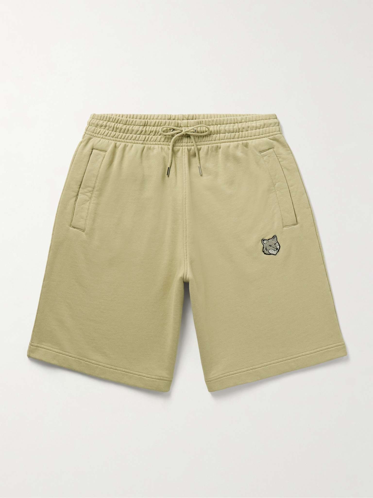 Straight-Leg Logo-Appliquéd Cotton-Jersey Drawstring Shorts - 1