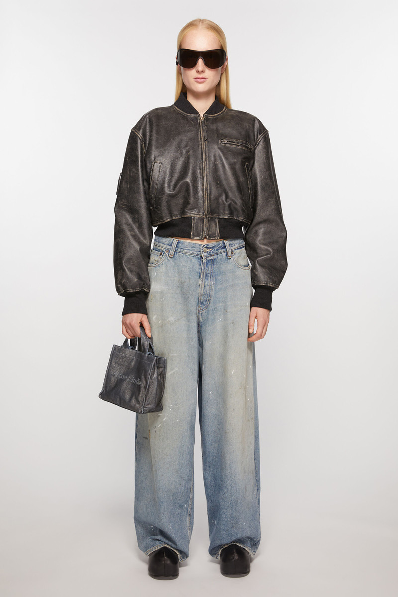 Acne Studios Logo mini shoulder tote bag - Silver/blue outlook