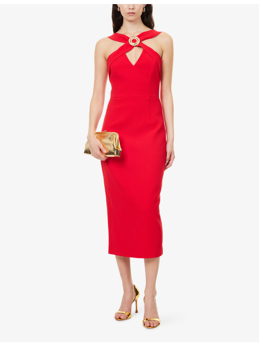 Cameron Embellished Stretch-Woven Midi Dress - 2