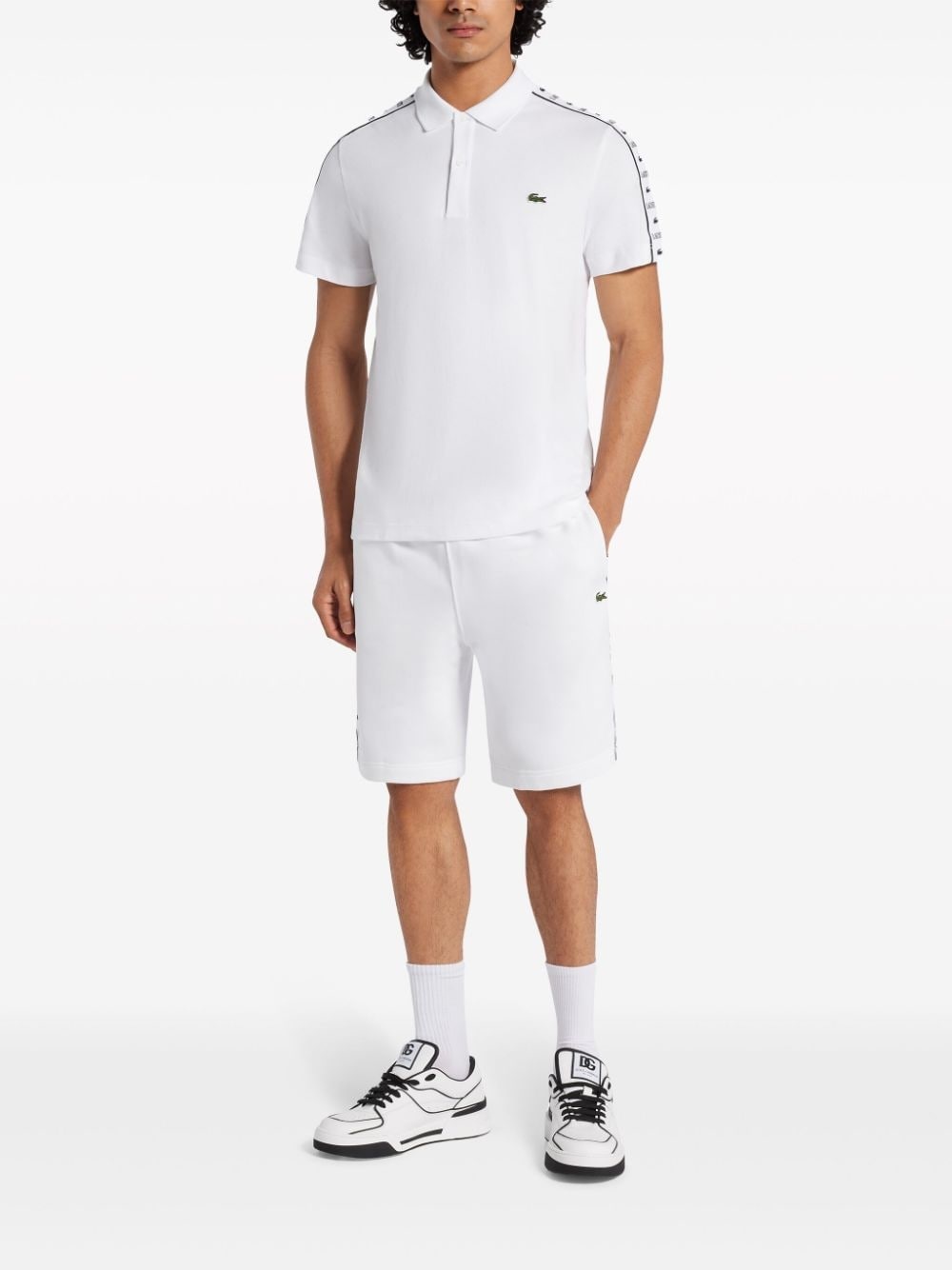 logo-stripe cotton-blend track shorts - 2