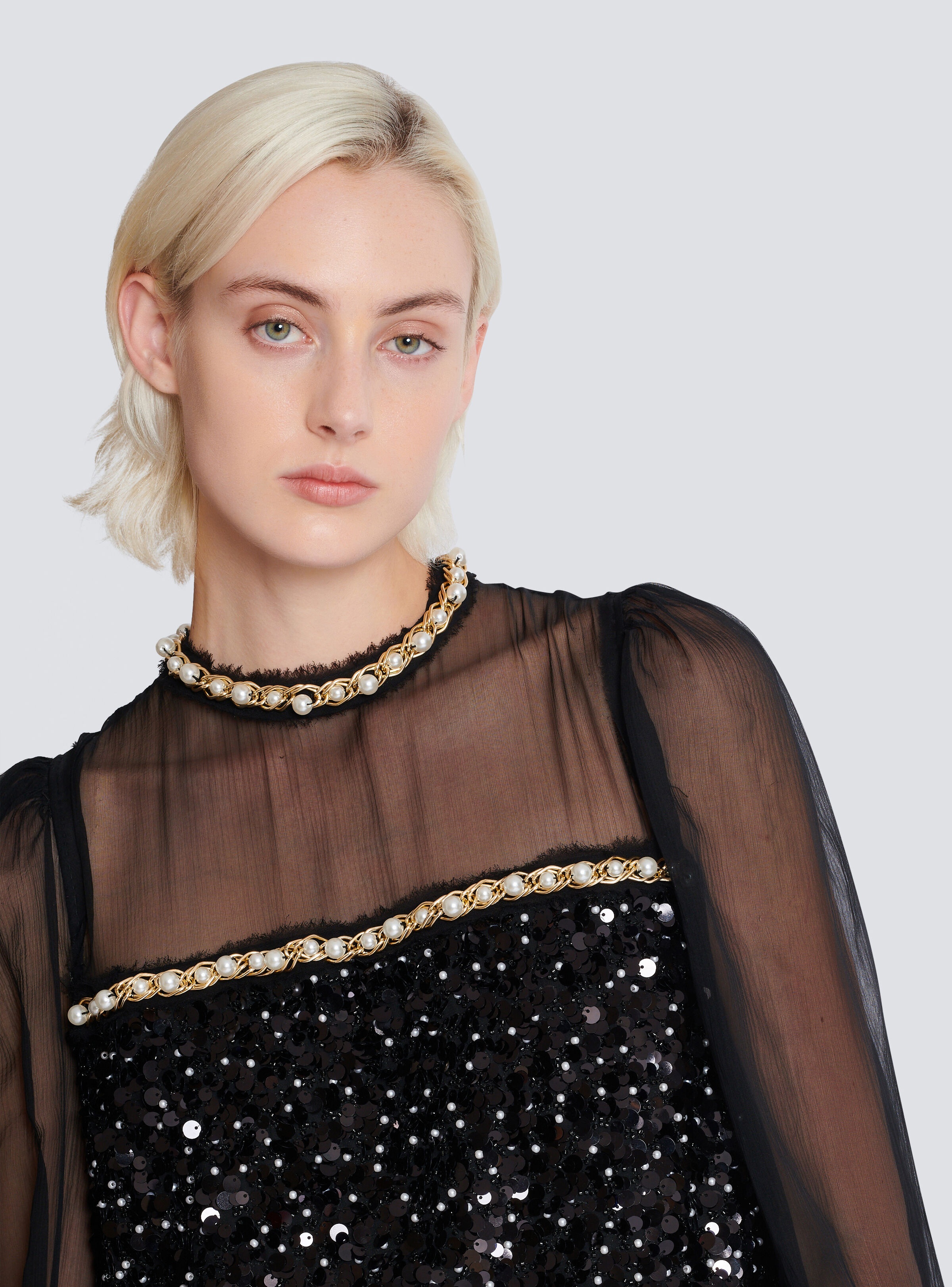 Chiffon and beaded sequin dress - 8