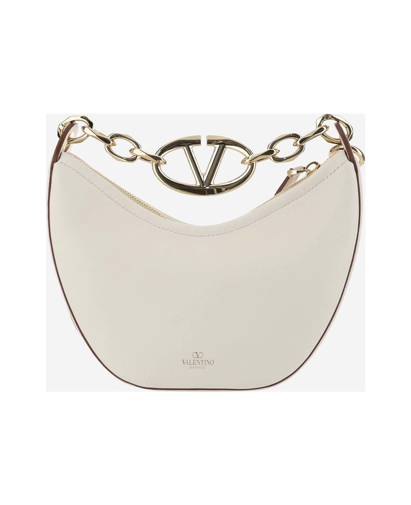 Mini Hobo Vlogo Moon Bag In Nappa Leather With Chain - 3