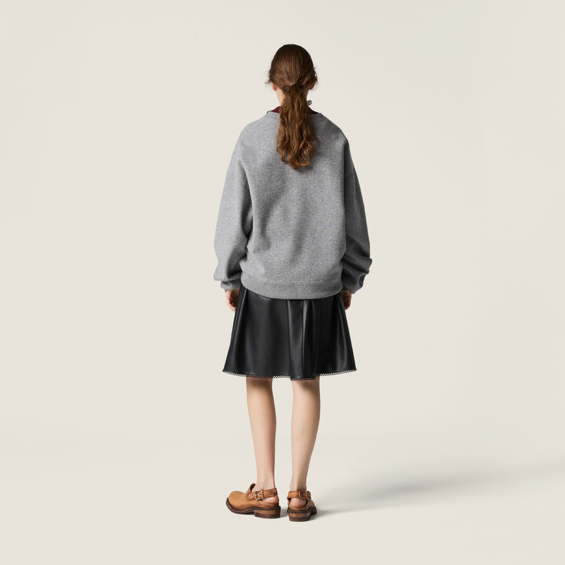 Cashmere and jersey V-neck sweater 3