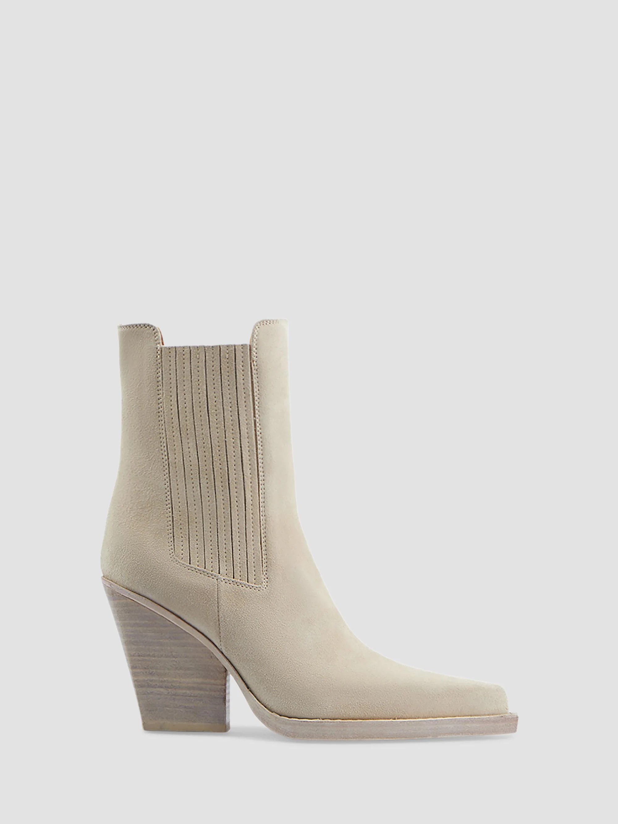 Women's Dallas 100MM Suede Ankle Boots - Angora - 1