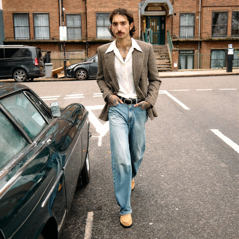 DUKE + DEXTER Ezra Tan Suede Pleated Penny Loafer - Men's outlook