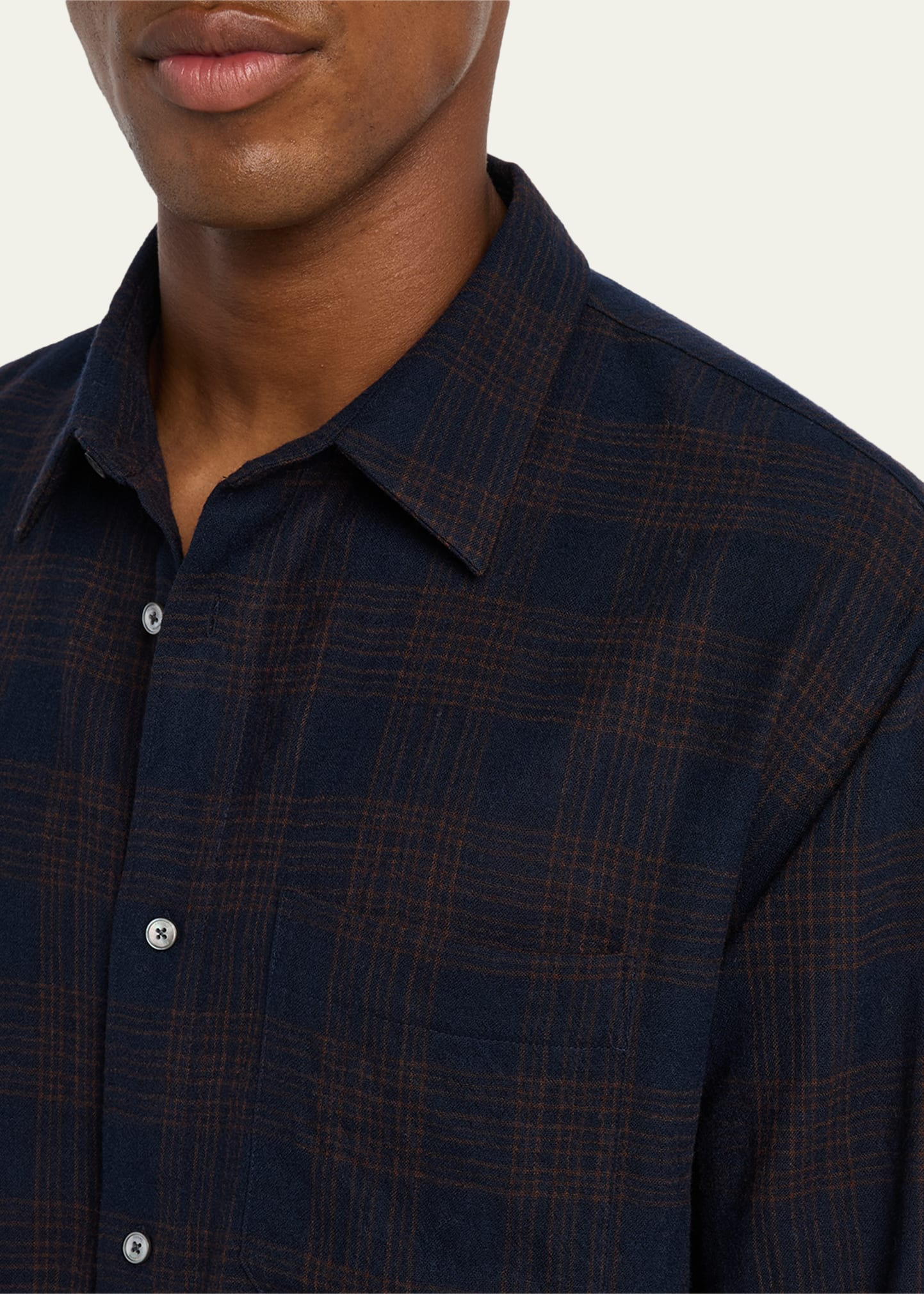 Men's Wool Plaid Button-Down Shirt - 5