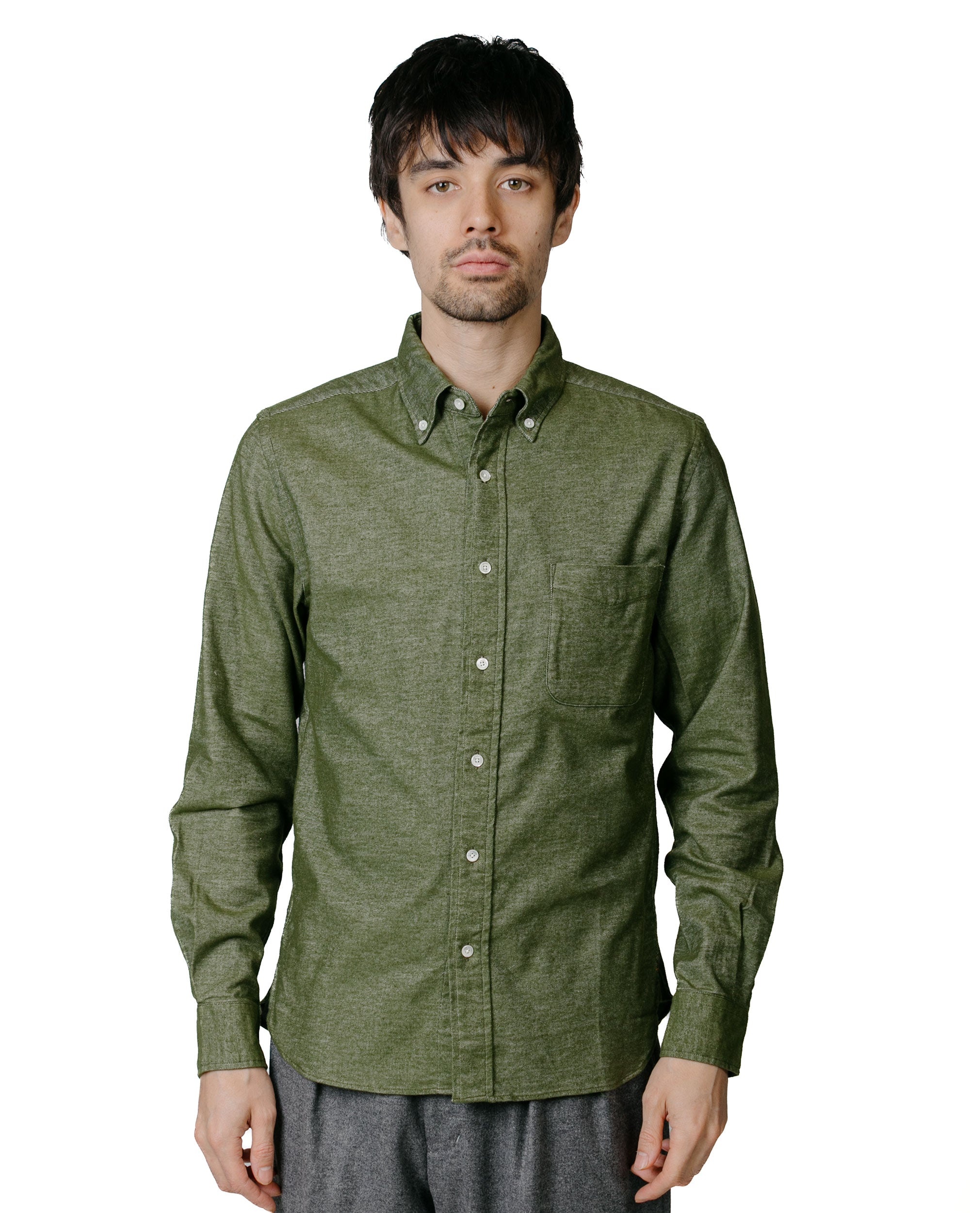 B.D. Flannel Solid Olive - 2