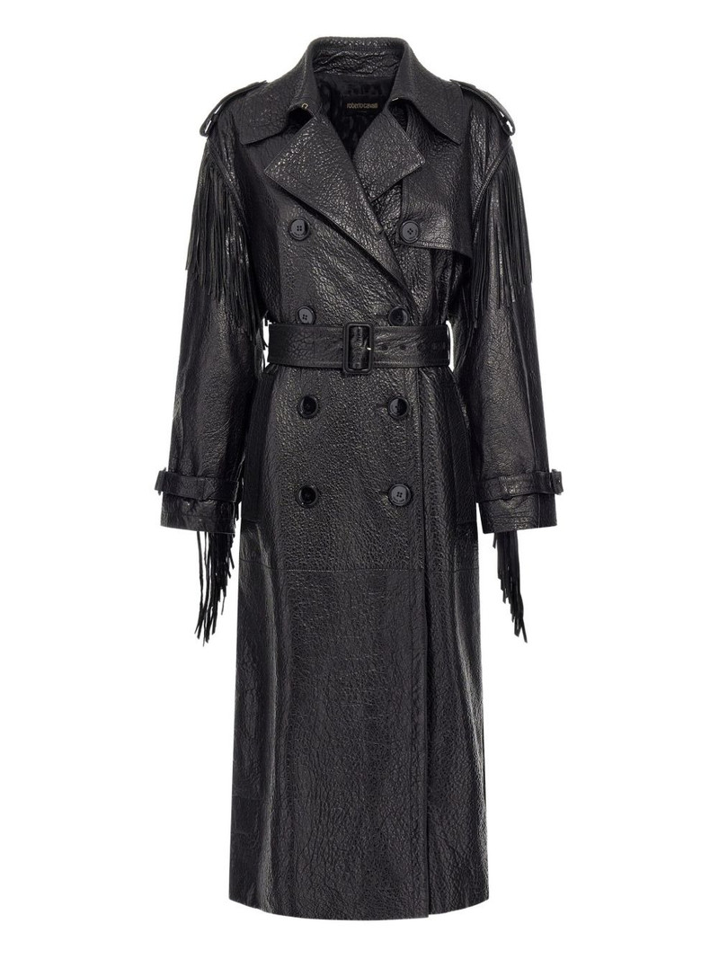 fringed leather trench coat 1