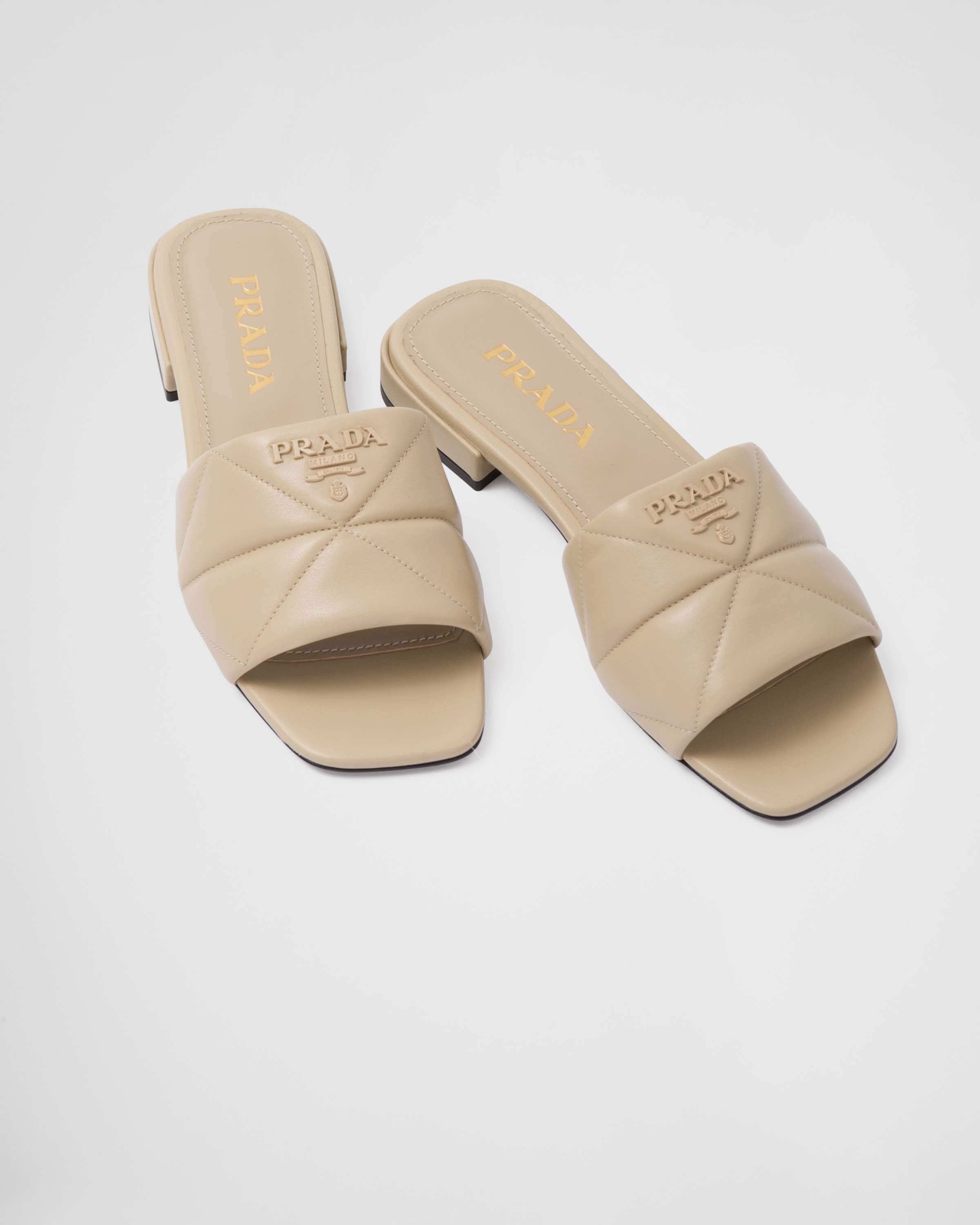 Quilted nappa leather sabots - 4