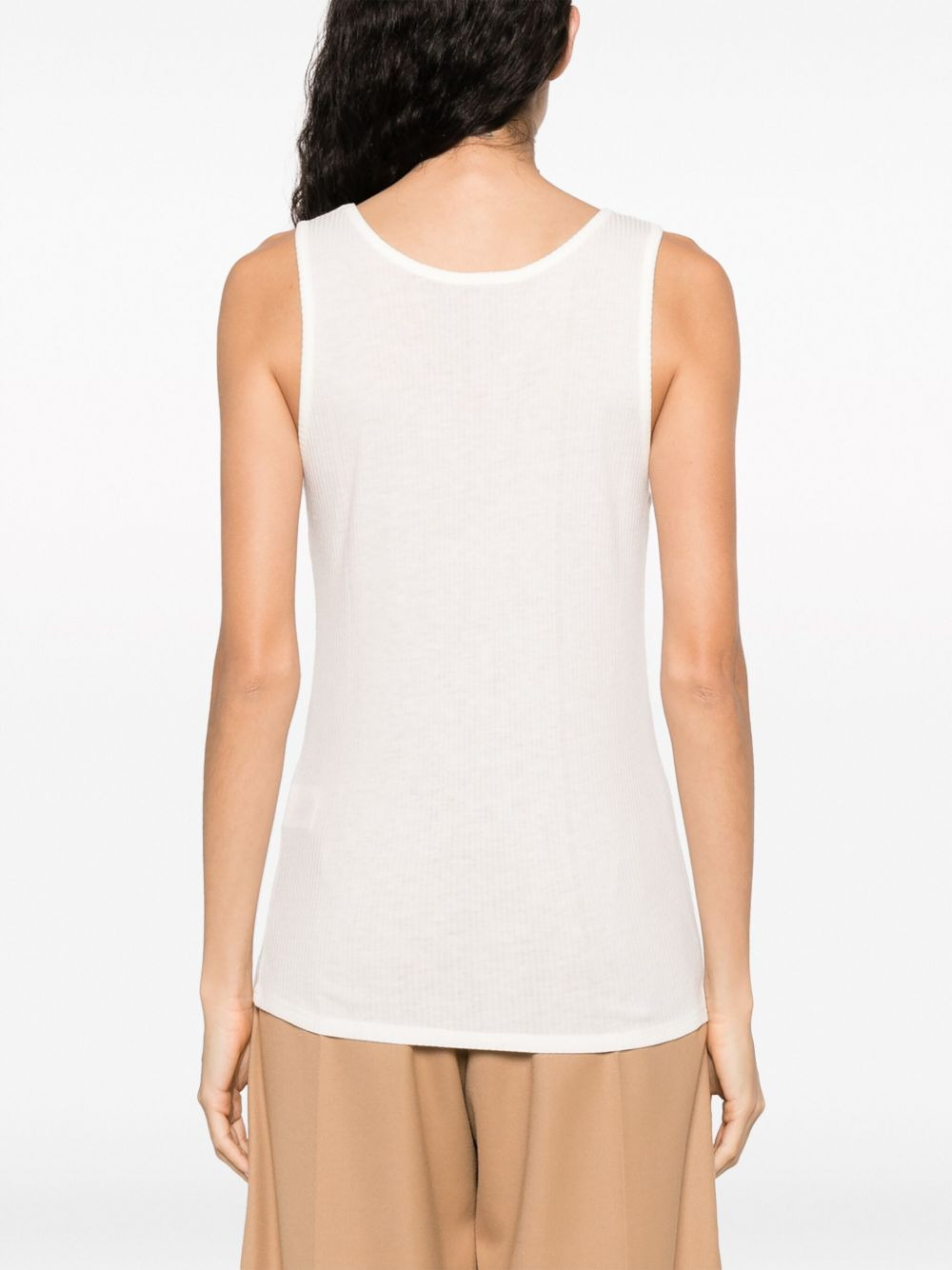scoop-neck ribbed tank top - 4