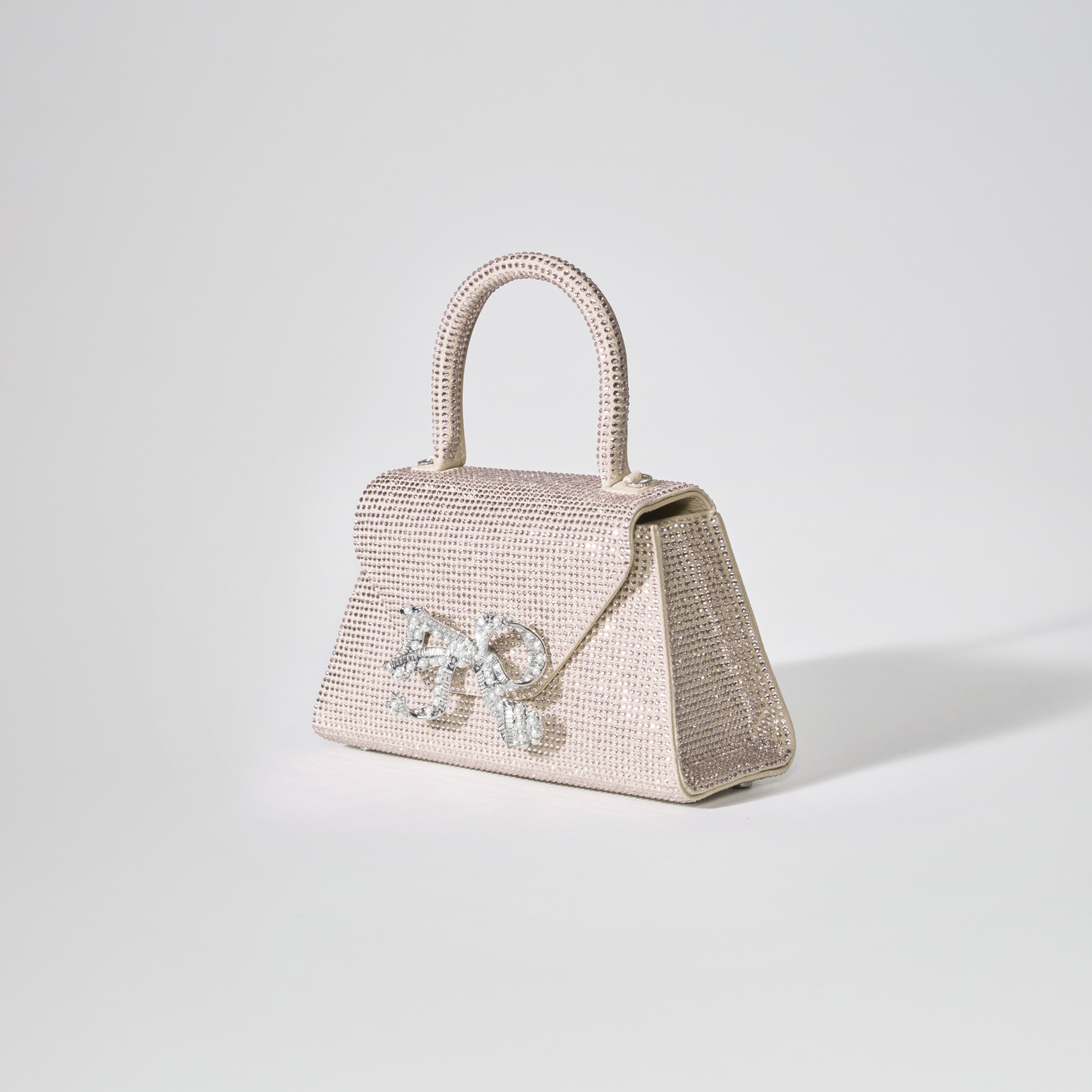 Champagne Rhinestone Bow Envelope Mini Bag - 2