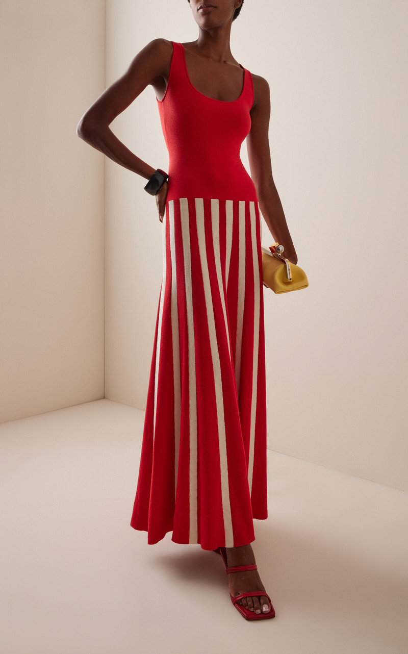 ESCVDO Agreste Knit Cotton Maxi Dress red outlook