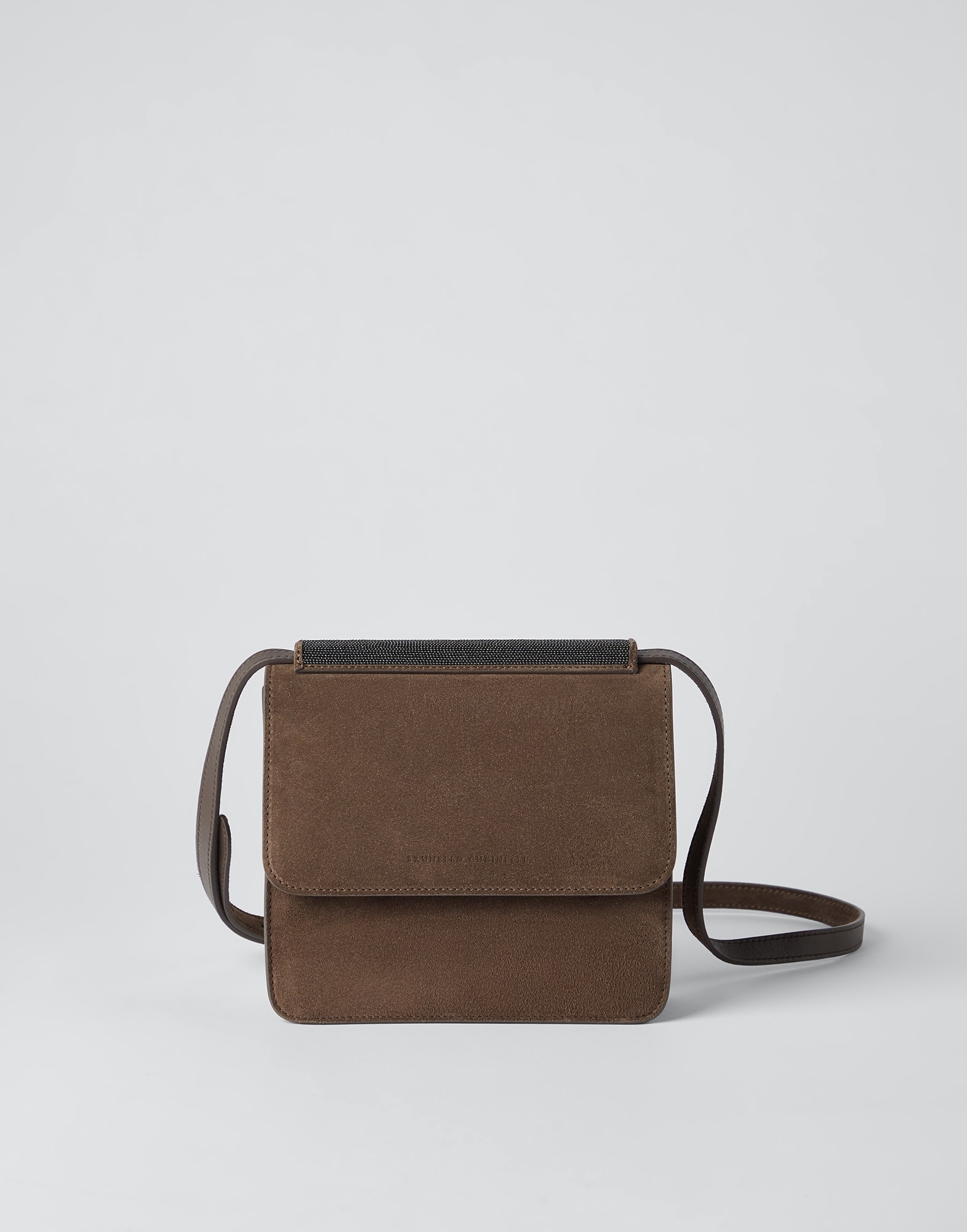 Suede bag with precious insert - 1