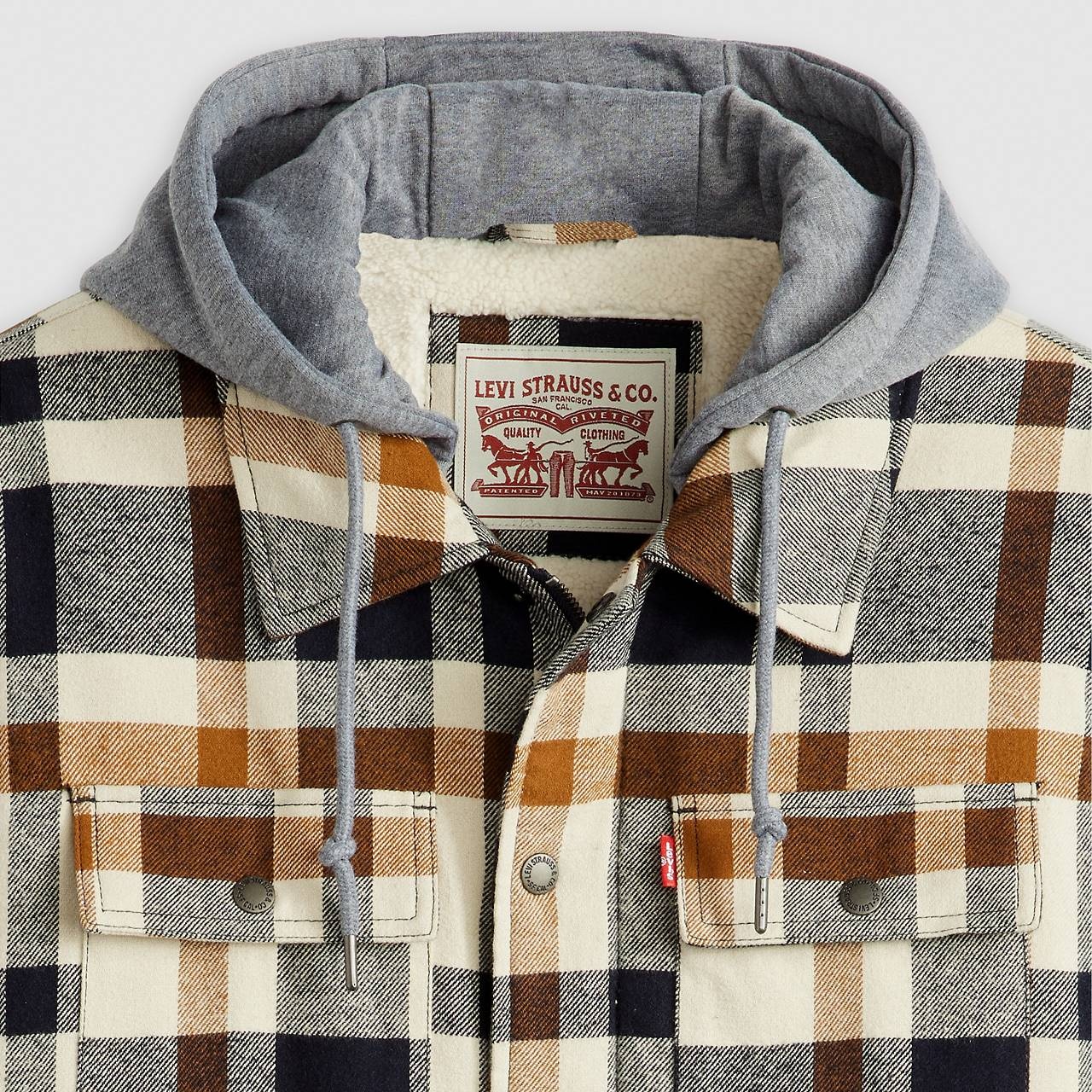 COTTON PLAID SHERPA LINED SHACKET - 4