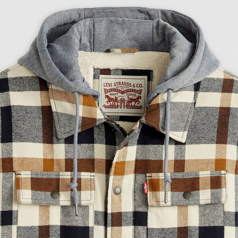 COTTON PLAID SHERPA LINED SHACKET 4