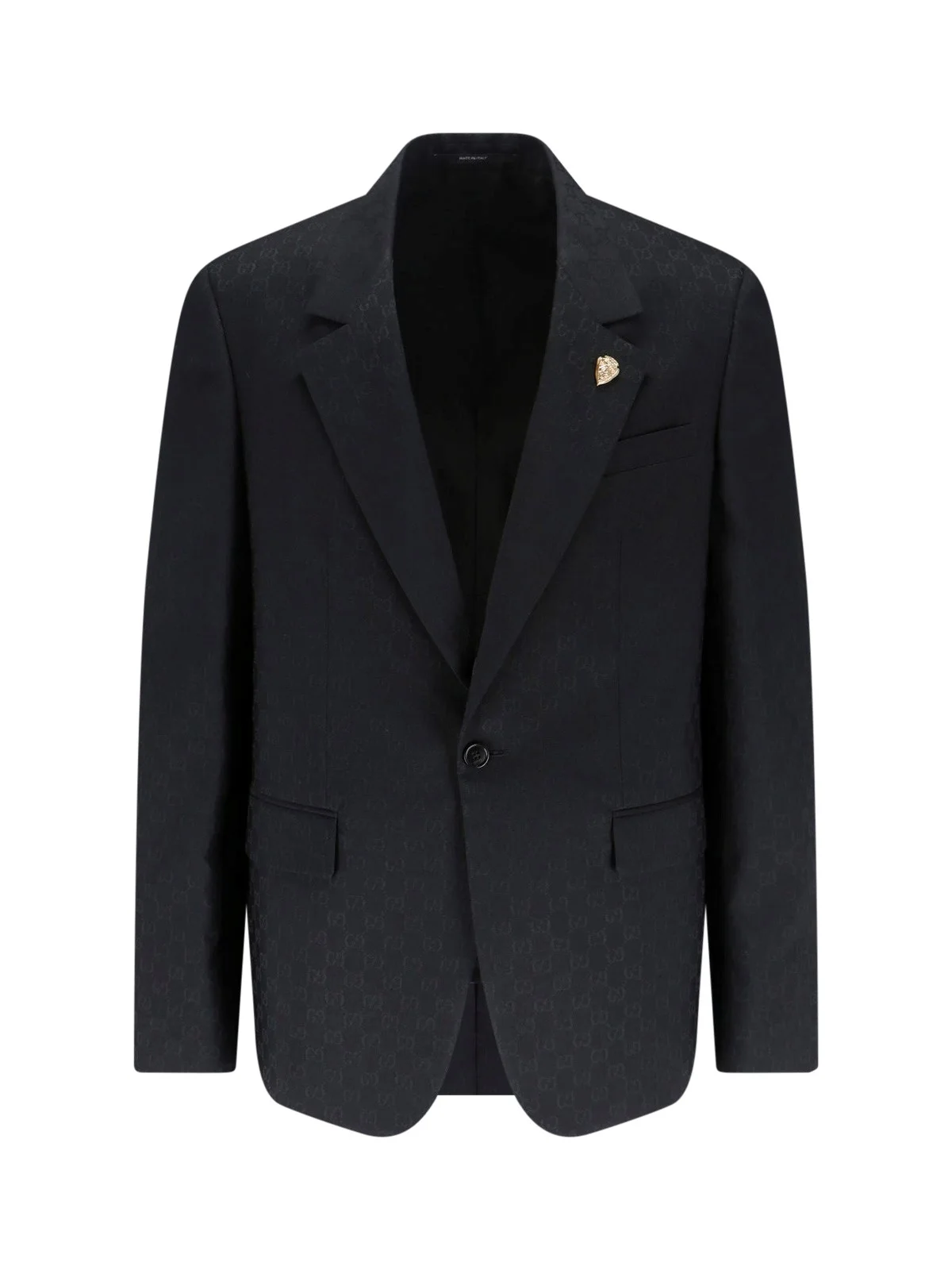 'GG' SINGLE-BREASTED WOOL BLEND BLAZER - 1