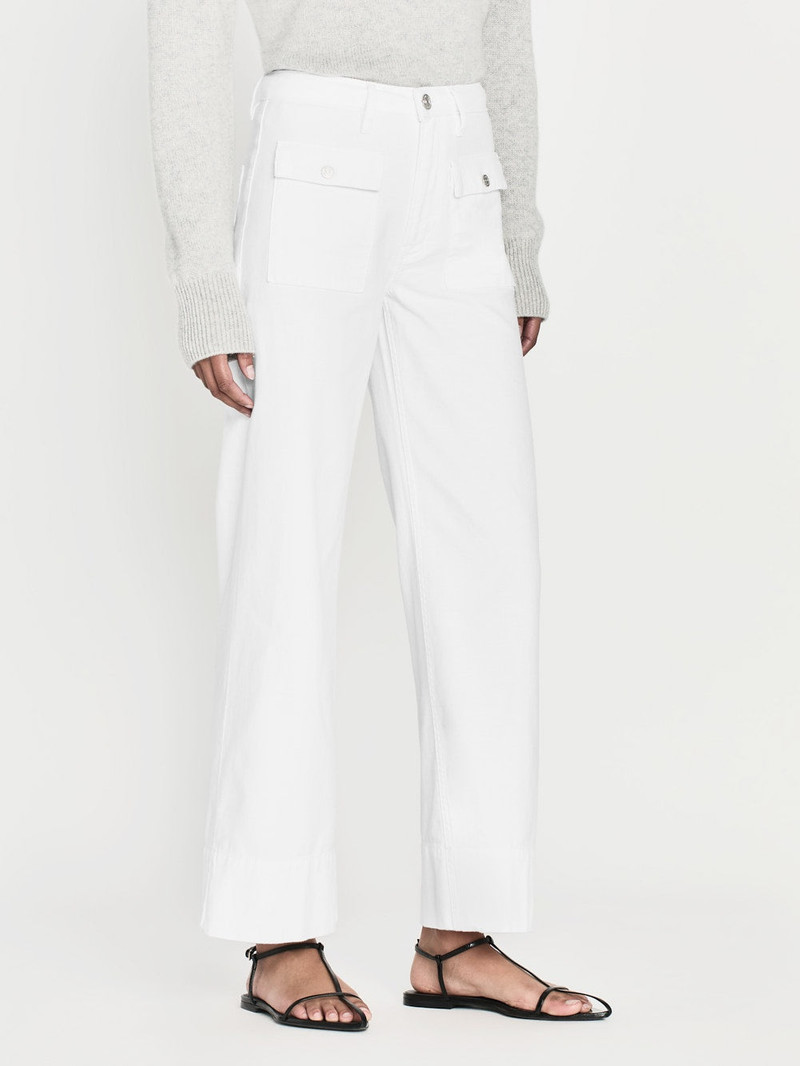 The 70's Patch Pocket Crop Straight in White 4